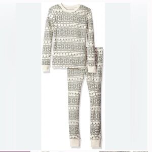 Burt’s Bees Certified Organic Cotton Beige Fair Isle Pajamas Women’s Size Medium